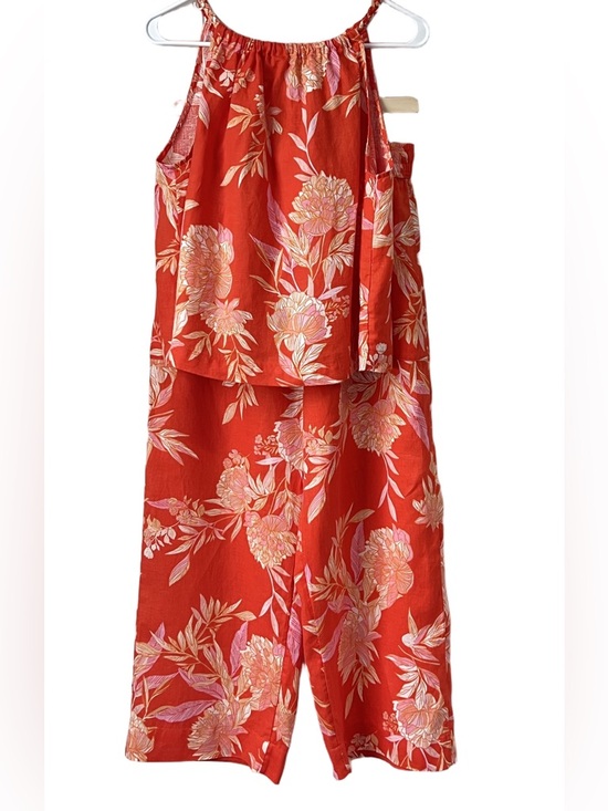 Cynthia Rowley Other - Cynthia Rowley Linen Matching Set Floral Top Wide Leg Pants Size M Resort